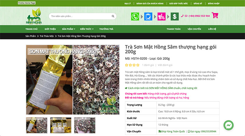 Chọn mua hàng khi xem chi tiết sản phẩm