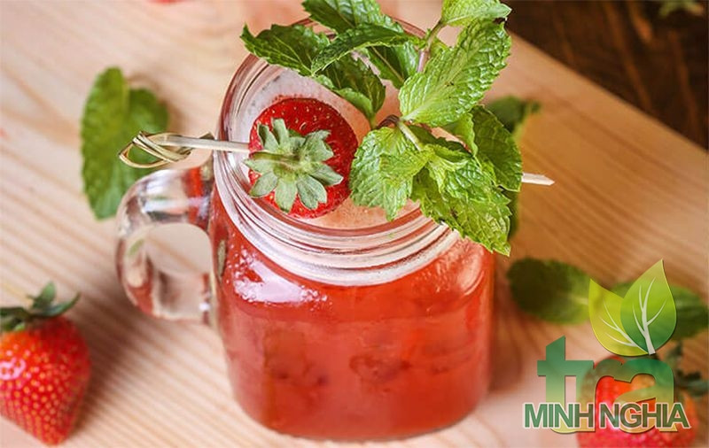 hướng dẫn làm ly nước chanh mix dâu tây