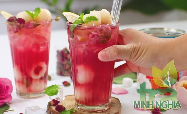 hướng dẫn làm trà vải hoa hồng