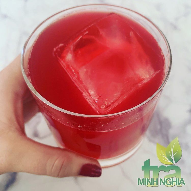Nước trà Kombucha dâm bụt hoàn chỉnh để sử dụng