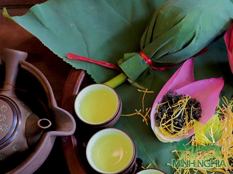 Thưởng thức trà ướp sen Tây Hồ thượng hạng