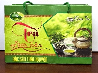 Túi xách giấy đựng trà loại 500g túi ngang