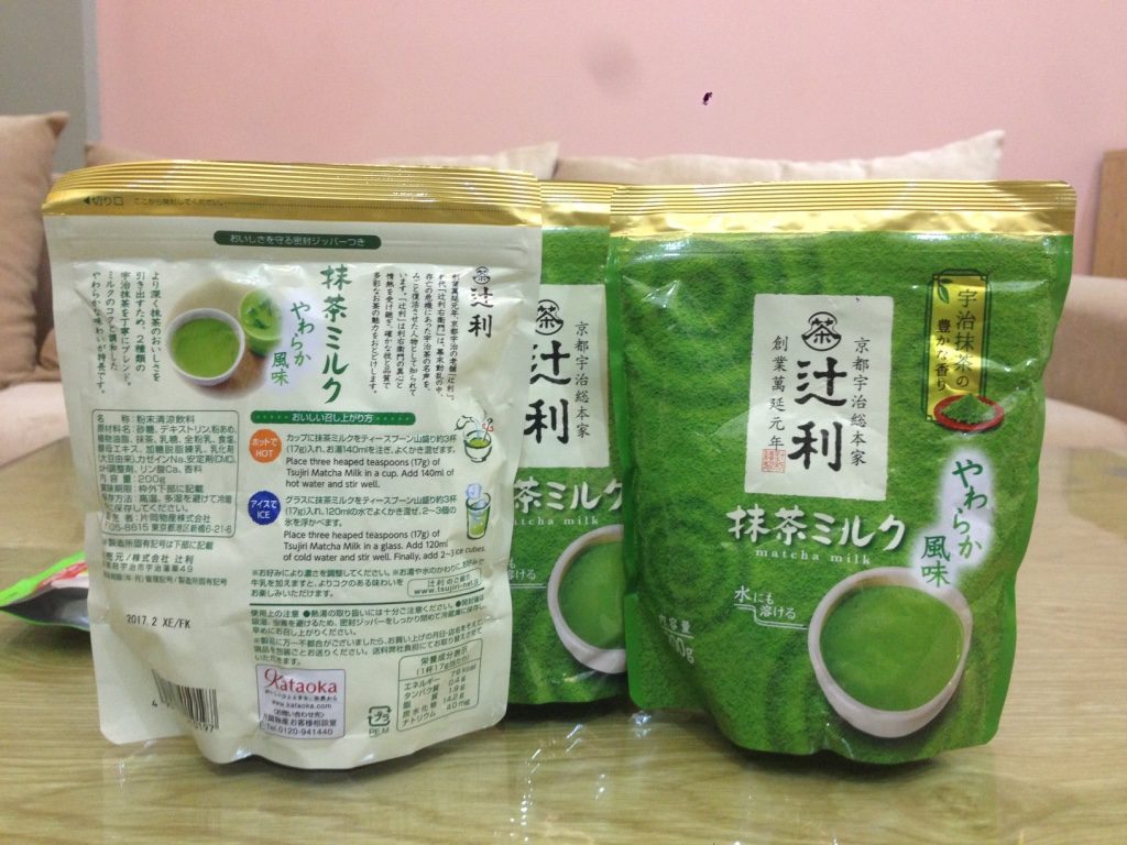 Bột trà xanh Nhật Bản loại có sữa túi 200g
