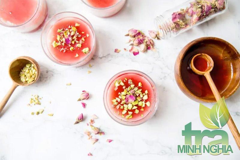 hướng dẫn công thức làm pudding nước hoa hồng Malabi