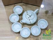 Bộ ấm chén cá men ngọc