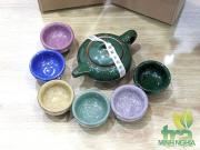 Bộ ấm chén nhiều màu men rạn