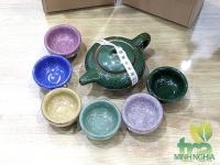 Bộ ấm chén nhiều màu men rạn