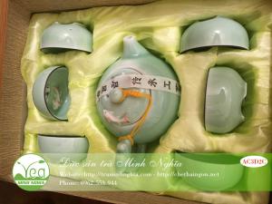 Bộ ấm chén hình cá 3D loại 2 cá Bộ ấm chén hình cá 3D loại 2 cá